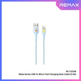 REMAX - RC-C121M Moka Series Fast Charging Glowing Data Cable ( 2.4A ) - Blue